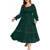 image:imageTalisea Plus Size Wedding Guest Dress Square Neck Flutter Sleeve Maxi DressGreen