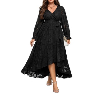 image:imagePlus Size Dresses Wedding Guest Fall Floral Long Sleeve Maxi Dress WomenBlack