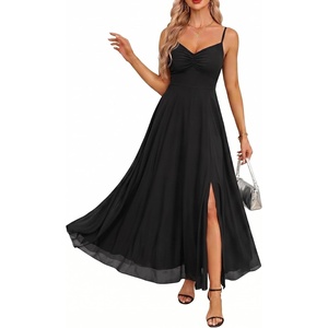 image:imageSummer Wedding Guest Dress Spaghetti Strap Formal A Line Maxi Dresses WomenBlack