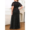 image:imagePlus Size Formal Dress Sequin Lace Mermaid Wedding Guest Maxi GownBlack