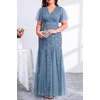 image:imagePlus Size Formal Dress Sequin Lace Mermaid Wedding Guest Maxi GownBlue