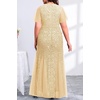 image:imagePlus Size Formal Dress Sequin Lace Mermaid Wedding Guest Maxi GownGold