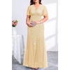 image:imagePlus Size Formal Dress Sequin Lace Mermaid Wedding Guest Maxi GownGold