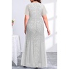 image:imagePlus Size Formal Dress Sequin Lace Mermaid Wedding Guest Maxi GownGrey
