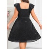 image:imagePlus Size Sparkly Cocktail Dress Wrap V Neck Ruffle Sleeve Wedding GuestBlack