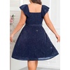 image:imagePlus Size Sparkly Cocktail Dress Wrap V Neck Ruffle Sleeve Wedding GuestNavy Blue