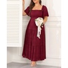 image:imageTalisea Plus Size Lace Dress  Boho Wedding Long Maxi Dress for WomenBurgundy