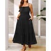 image:imageTalisea Plus Size Summer Dress  Boho Spaghetti Strap Maxi Dress WomenBlack