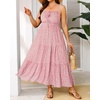 image:imageTalisea Plus Size Summer Dress  Boho Spaghetti Strap Maxi Dress WomenPink Floral