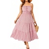 image:imageTalisea Plus Size Summer Dress  Boho Spaghetti Strap Maxi Dress WomenPink Floral