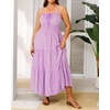 image:imageTalisea Plus Size Summer Dress  Boho Spaghetti Strap Maxi Dress WomenPurple Floral