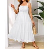 image:imageTalisea Plus Size Summer Dress  Boho Spaghetti Strap Maxi Dress WomenWhite