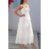 image:imageTalisea Wedding Guest Dress Jacquard Strapless Smocked Tiered Maxi DressWhite