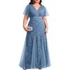 image:imagePlus Size Formal Dress Sequin Lace Mermaid Wedding Guest Maxi GownBlue