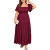 image:imageTalisea Plus Size Lace Dress  Boho Wedding Long Maxi Dress for WomenBurgundy