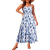 image:imageTalisea Plus Size Summer Dress  Boho Spaghetti Strap Maxi Dress WomenBlue Floral