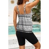 image:imageBlouson Tankini with Shorts  7 BoyLeg Two Piece Swimsuit with PocketsBlack Tribal