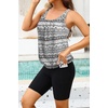 image:imageBlouson Tankini with Shorts  7 BoyLeg Two Piece Swimsuit with PocketsBlack Tribal
