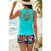 image:imageTalisea 3 Piece Tankini with Shorts  Tummy Control Swimsuit Bathing SuitsAqua Colorful Floral