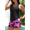 image:imageTalisea 3 Piece Tankini with Shorts  Tummy Control Swimsuit Bathing SuitsPink Palm