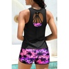 image:imageTalisea 3 Piece Tankini with Shorts  Tummy Control Swimsuit Bathing SuitsPink Palm