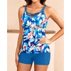 image:imageTalisea Tankini Swimsuits with Shorts  Women Two Piece Bathing Suit with Pockets Swimwear 2025Blue Flowers