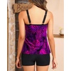 image:imageTalisea Tankini Swimsuits with Shorts  Women Two Piece Bathing Suit with Pockets Swimwear 2025Purple Leaf 1