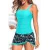 image:imageTalisea Tankini with Skirt  Tummy Control VWire Swimsuit with DrawstringAqua and Floral