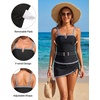 image:imageTalisea Tankini with Skirt  Tummy Control VWire Swimsuit with DrawstringBlack Striped