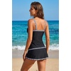 image:imageTalisea Tankini with Skirt  Tummy Control VWire Swimsuit with DrawstringBlack Striped