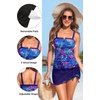 image:imageTalisea Tankini with Skirt  Tummy Control VWire Swimsuit with DrawstringBlue Purple Leaves