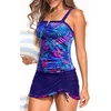 image:imageTalisea Tankini with Skirt  Tummy Control VWire Swimsuit with DrawstringBlue Purple Leaves