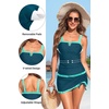 image:imageTalisea Tankini with Skirt  Tummy Control VWire Swimsuit with DrawstringTeal and Green