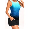 image:imageTankini Swimsuits with Shorts  Tummy Control Bathing Suits with PocketsAqua Gradient