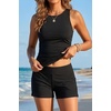 image:imageTankini Swimsuits with Shorts  Tummy Control Bathing Suits with PocketsBlack