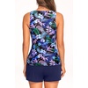 image:imageTankini Swimsuits with Shorts  Tummy Control Bathing Suits with PocketsBlue Floral