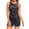 image:imageTankini Swimsuits with Shorts  Tummy Control Bathing Suits with PocketsCamo