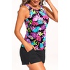 image:imageTankini Swimsuits with Shorts  Tummy Control Bathing Suits with PocketsColorful Flower