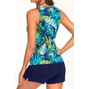 image:imageTankini Swimsuits with Shorts  Tummy Control Bathing Suits with PocketsGreen Leaves