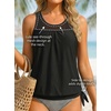 image:imageTankini Tops for Women Swimwear  Blouson Swim Top Loose Fit Bathing SuitBlack