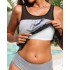 image:imageTankini Tops for Women Swimwear  Blouson Swim Top Loose Fit Bathing SuitGray Gradient