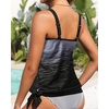 image:imageTankini Tops for Women Swimwear  Blouson Swim Top Loose Fit Bathing SuitGray Gradient