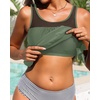 image:imageTankini Tops for Women Swimwear  Blouson Swim Top Loose Fit Bathing SuitOlive Green