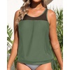image:imageTankini Tops for Women Swimwear  Blouson Swim Top Loose Fit Bathing SuitOlive Green