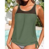 image:imageTankini Tops for Women Swimwear  Blouson Swim Top Loose Fit Bathing SuitOlive Green
