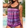 image:imageTankini Tops for Women Swimwear  Blouson Swim Top Loose Fit Bathing SuitPink Tribal