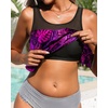 image:imageTankini Tops for Women Swimwear  Blouson Swim Top Loose Fit Bathing SuitPurple Leaves