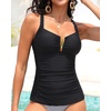 image:imageTankini Tops for Women Swimwear  Tummy Control VWire Swimsuit Top OnlyBlack