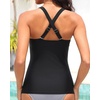 image:imageTankini Tops for Women Swimwear  Tummy Control VWire Swimsuit Top OnlyBlack