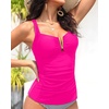 image:imageTankini Tops for Women Swimwear  Tummy Control VWire Swimsuit Top OnlyHot Pink